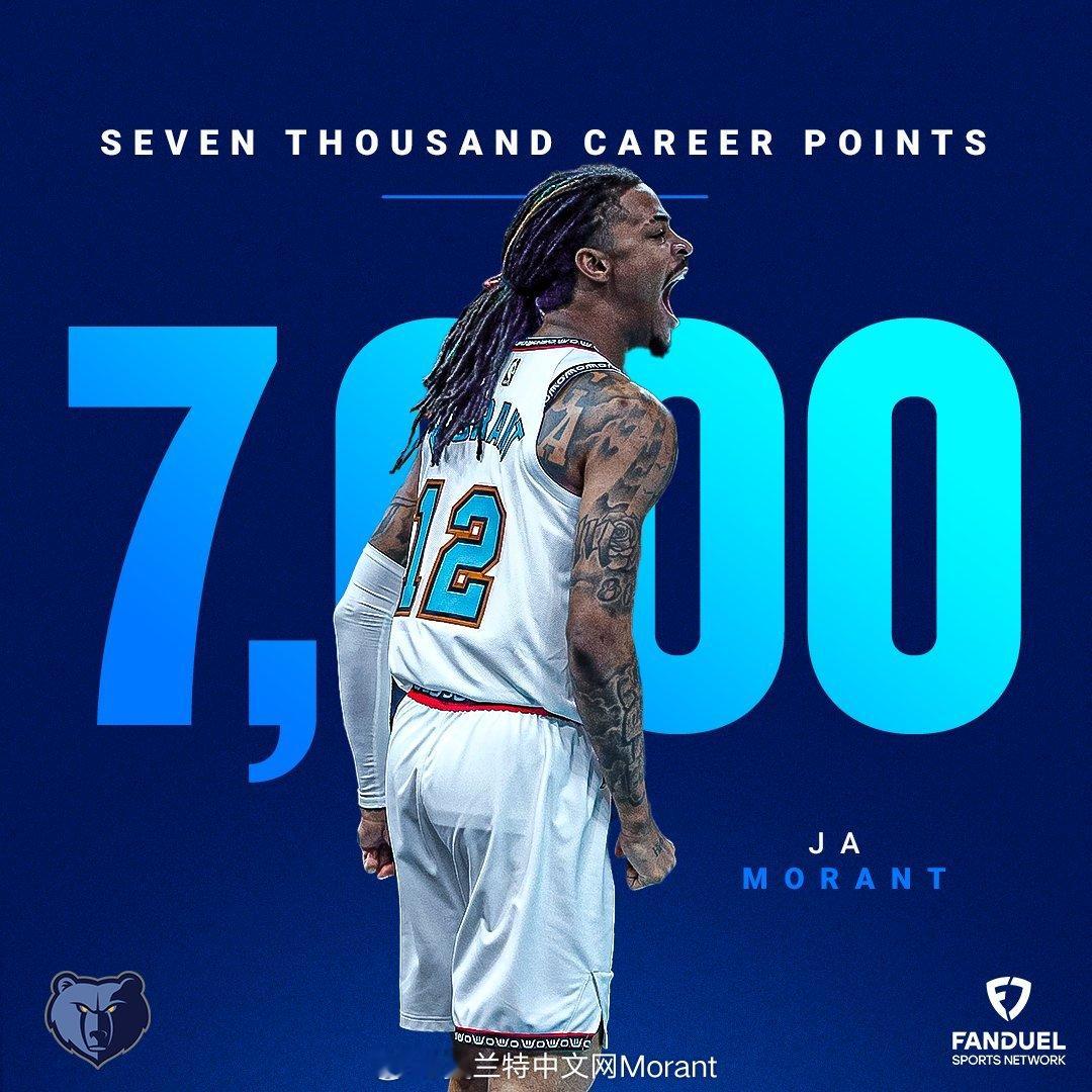 莫兰特生涯7000分！🎉 莫兰特nba ​​​