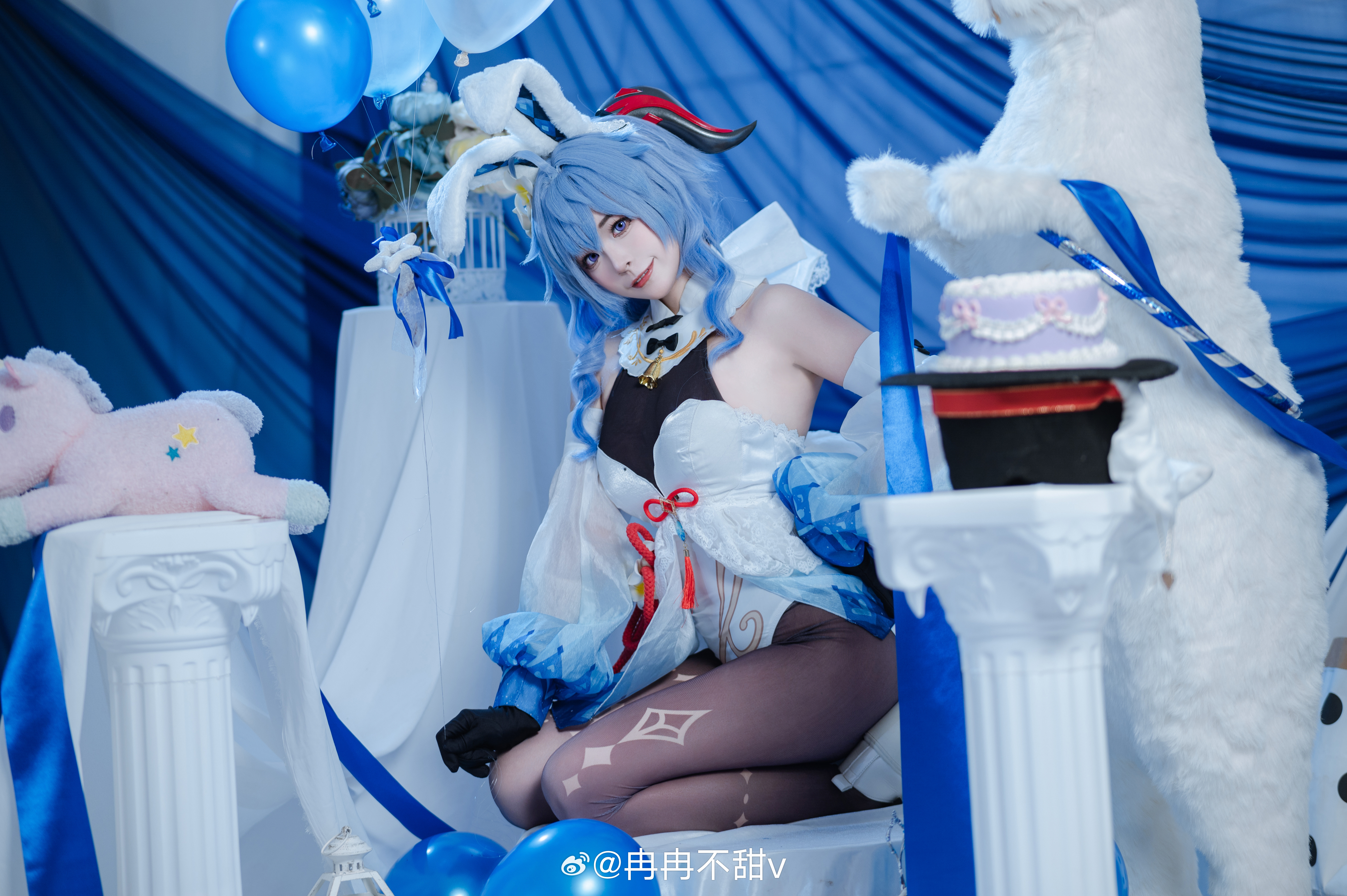 #原神[超话]##原神##二次元游戏整活# 今天有兔兔甘雨看！嘿嘿～下午蹲我[哇
