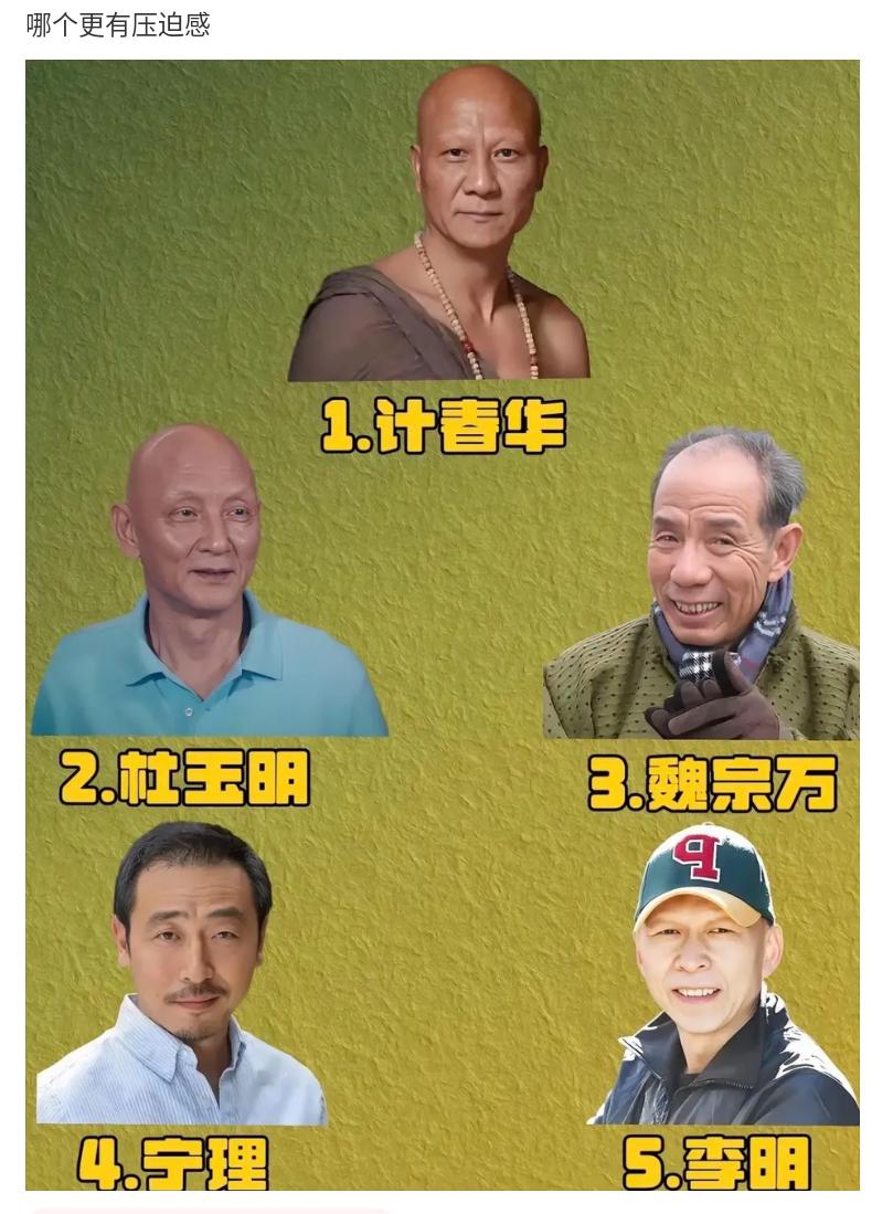 这五位演员都属于公认的 “反派专业户”，你们觉得谁演的反派给你的压迫感最大？