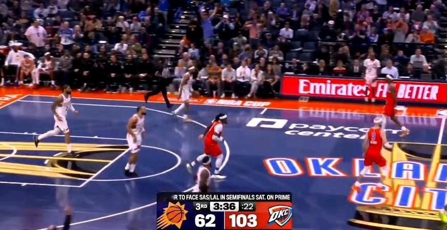 雷霆今天的球。
不是打球是拆家。
太阳连还手的力气都没。
亚历山大变向过掉防守人