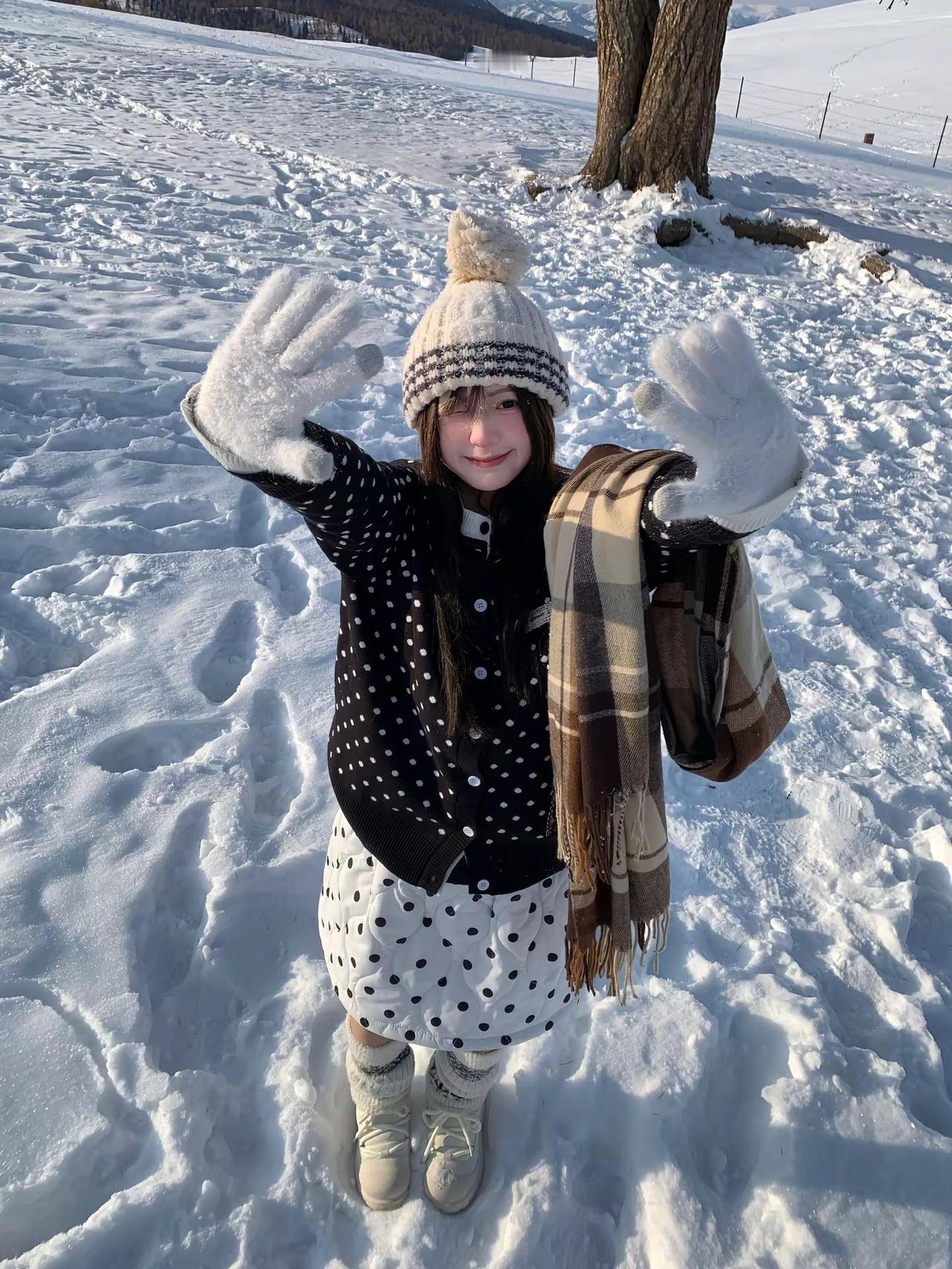 幸福总是后知后觉 ootd 玩雪穿搭 甜妹穿搭