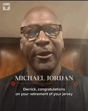 罗斯球衣退役，“帮主”送来祝贺：德里克，祝贺你球衣在联合中心退役！为你令人难以相