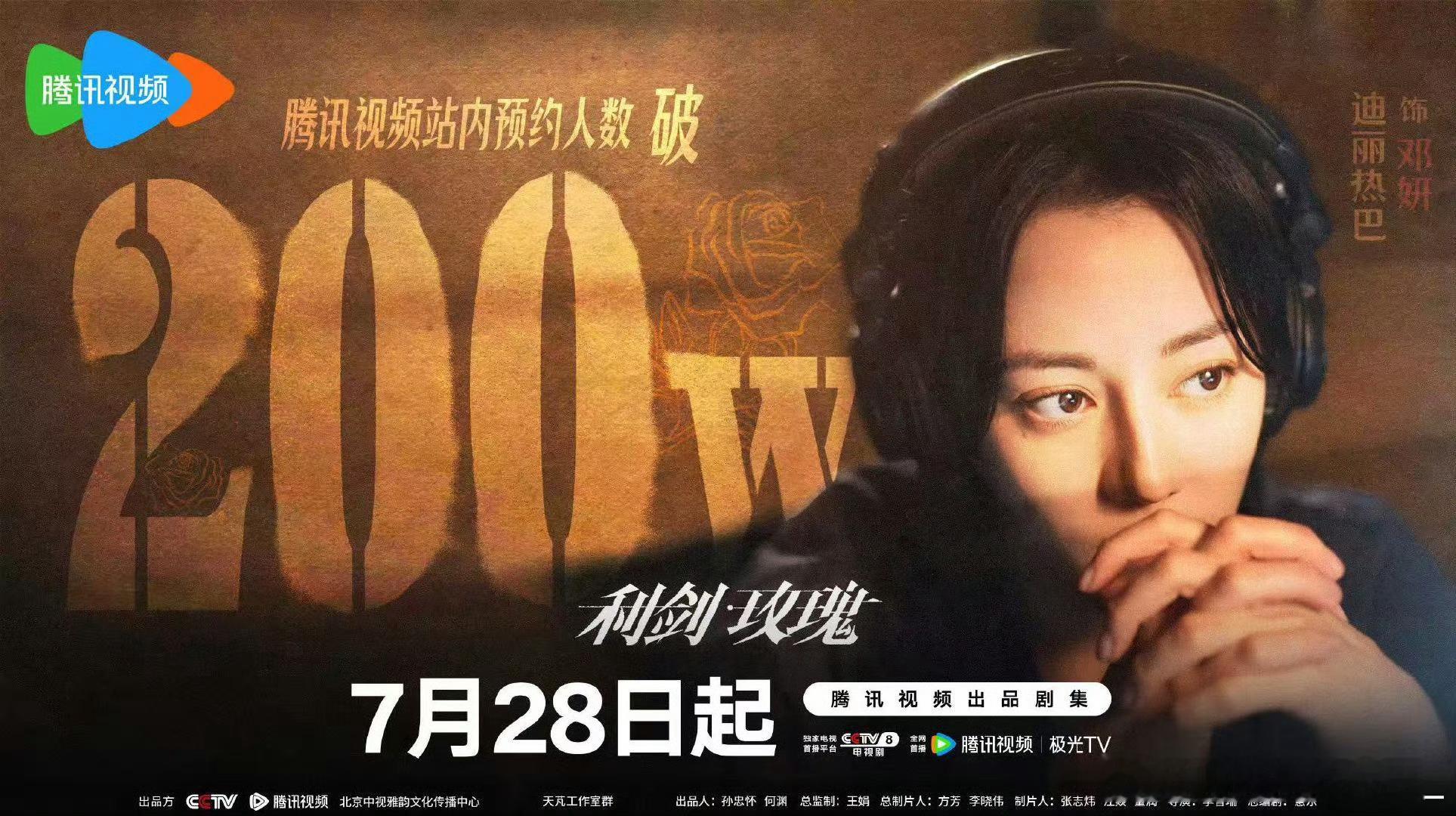 迪丽热巴利剑玫瑰预约人数破200万，我你，啊啊啊啊 ​​​