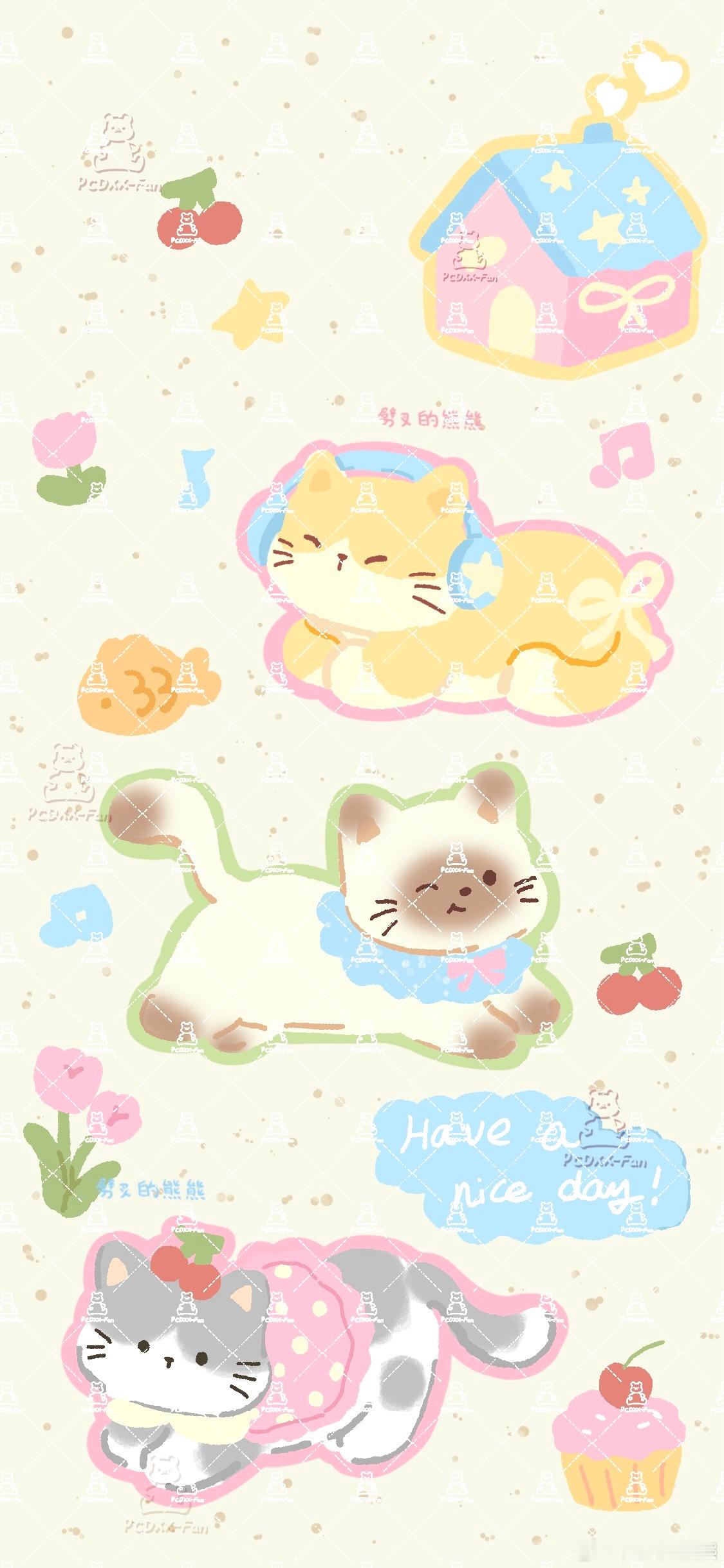 可爱ins小猫｜原创可爱壁纸第388期日更壁纸啦！❤️原图1️⃣周后会放评论区哦