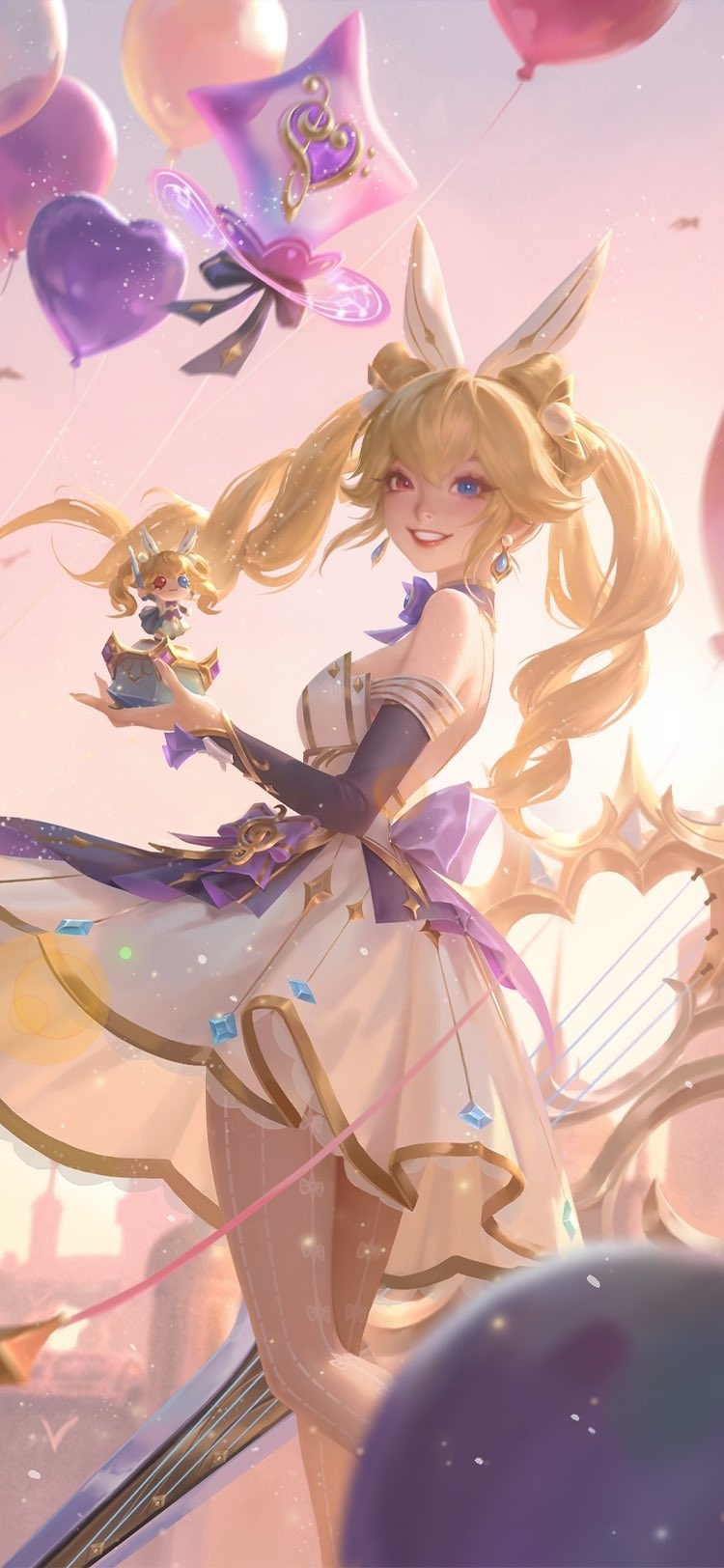 LOL手游告白气球 格温 皮肤宣传图（可爱捏）英雄联盟马上游福游戏新春创作集