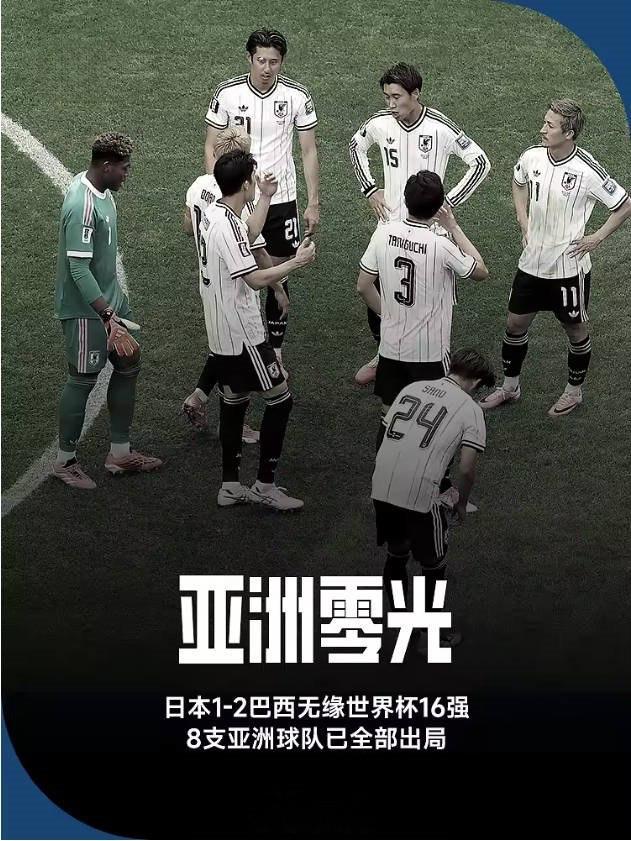 亚洲零光！日本1-2巴西无缘世界杯16强，8支亚洲球队已全部出局 6月30日讯 