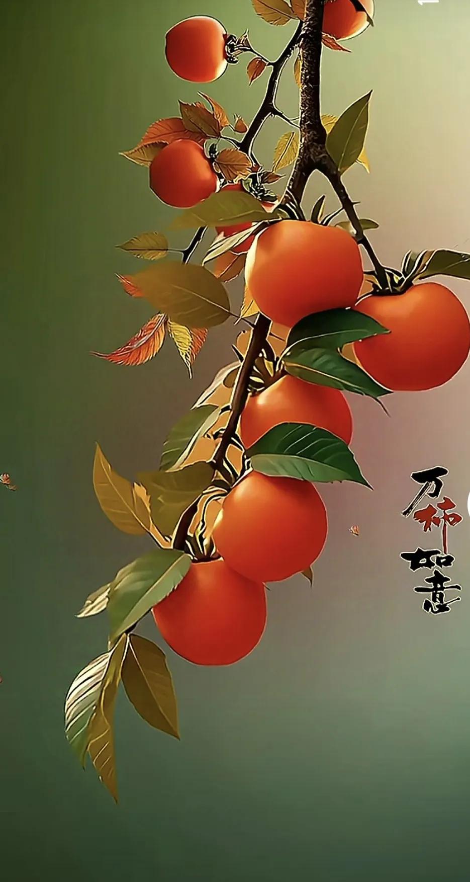 金秋送爽，果实飘香。
天高云淡，红叶遍岗。
又一丰年，农家正忙。
采摘喜悦，财运