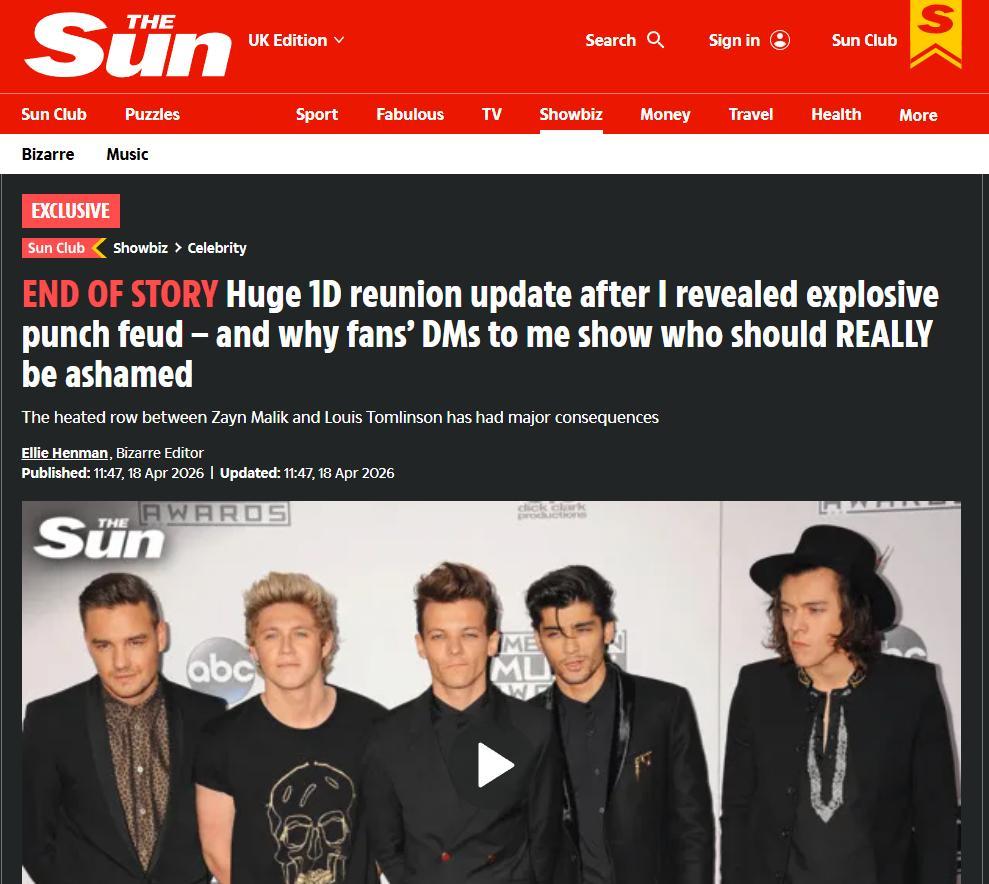 Zayn殴打Louis 《太阳报》再度爆料！■ Louis亡母当初劝他和Zayn