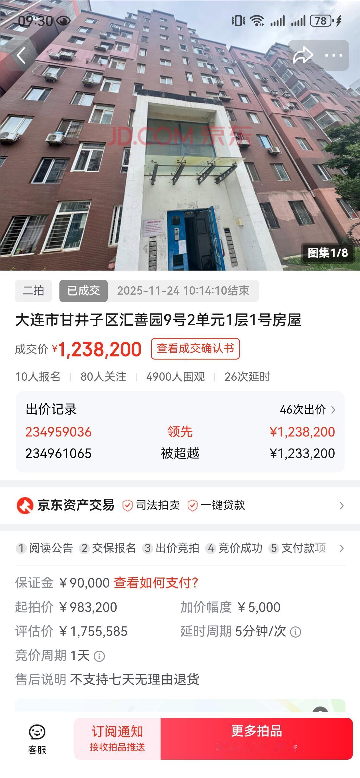 捡漏法拍房失败了？二拍的最终价格比一拍流拍的价格还要高1万？

这是昨天老刘关注