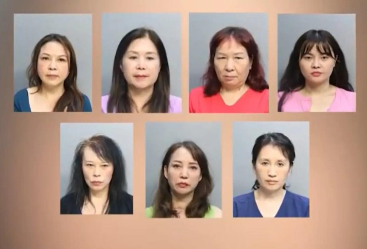 其中最大的67岁

美国佛罗里达州迈阿密-戴德县警方在两天内，对当地10家涉嫌提