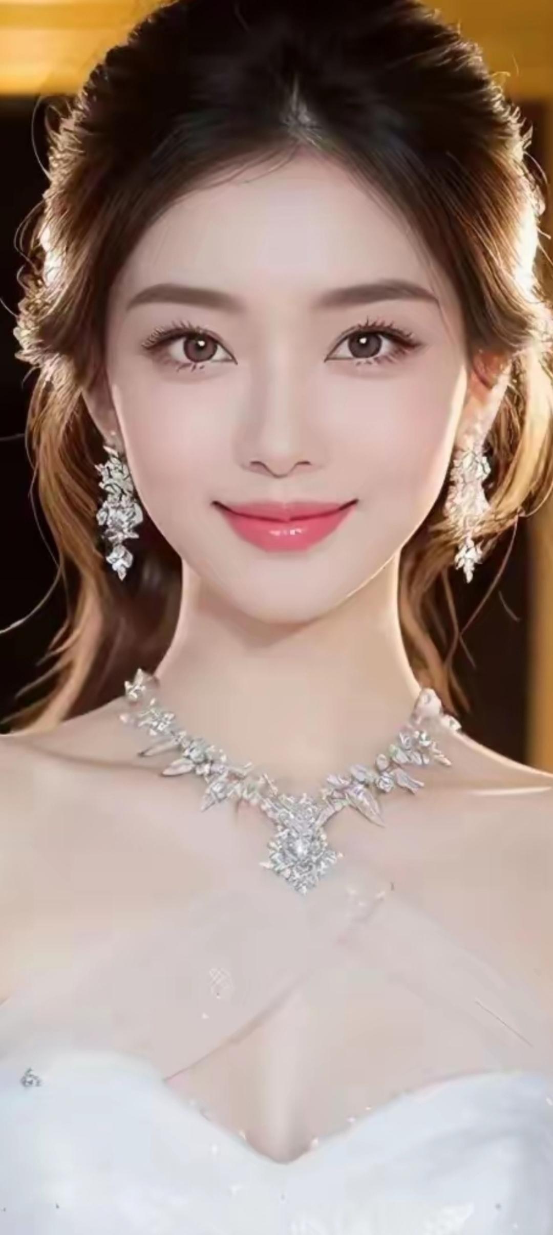 玉颜如花，笑靥如春。
