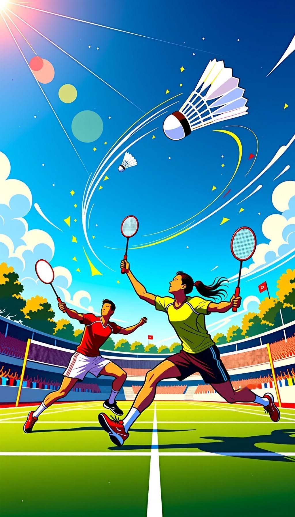 【爆款标题】：羽毛球场上的“欢喜冤家”：两个逗比的快乐时光

嘿，朋友们，今天我