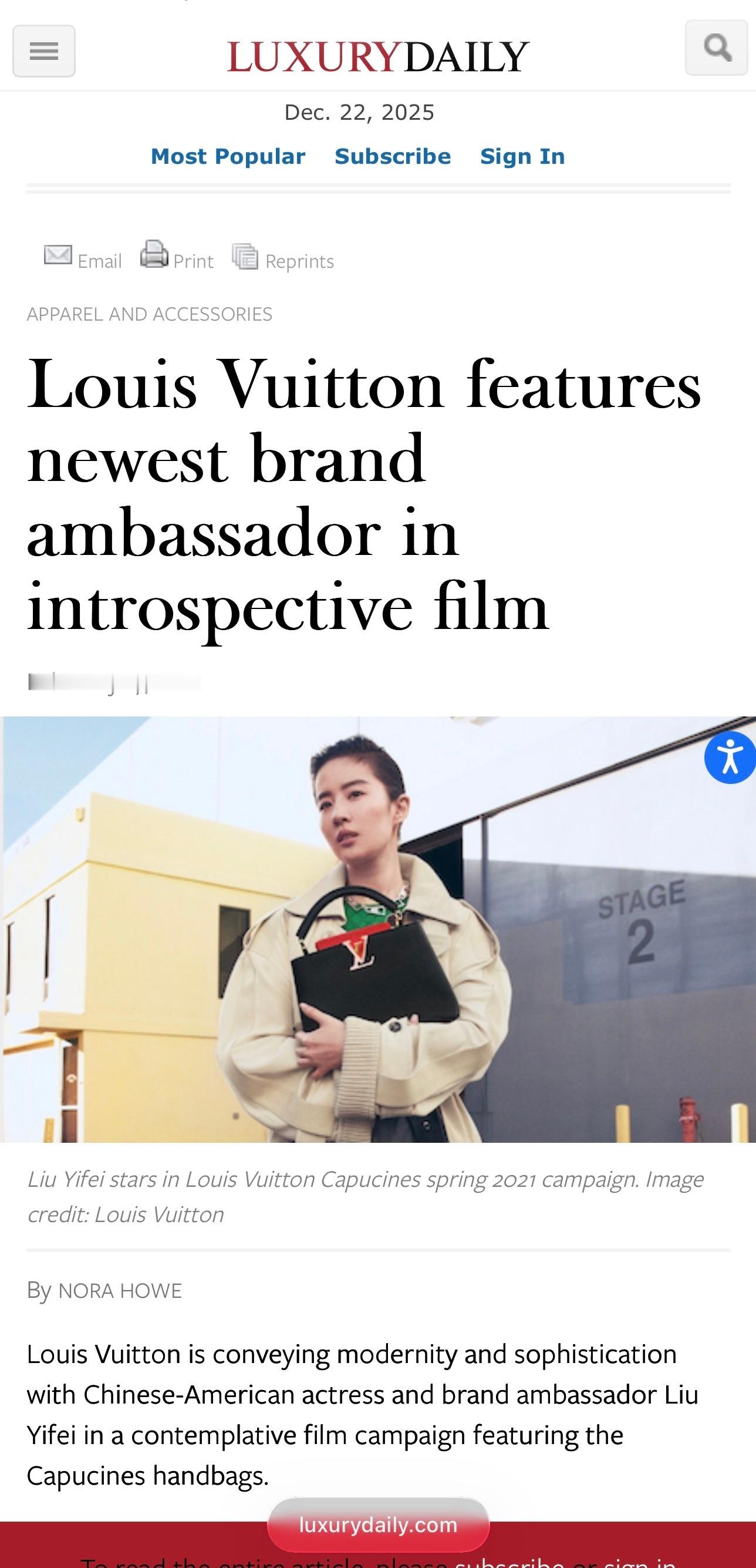 刘亦菲 lyf 刘亦菲宝格丽全球品牌代言人 回顾奢侈品媒体Luxury Dail