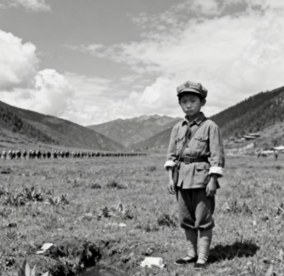 1935年，13岁的小红军在过草地时，突然腹痛不止，碍于女同志，就跑到远处去方便