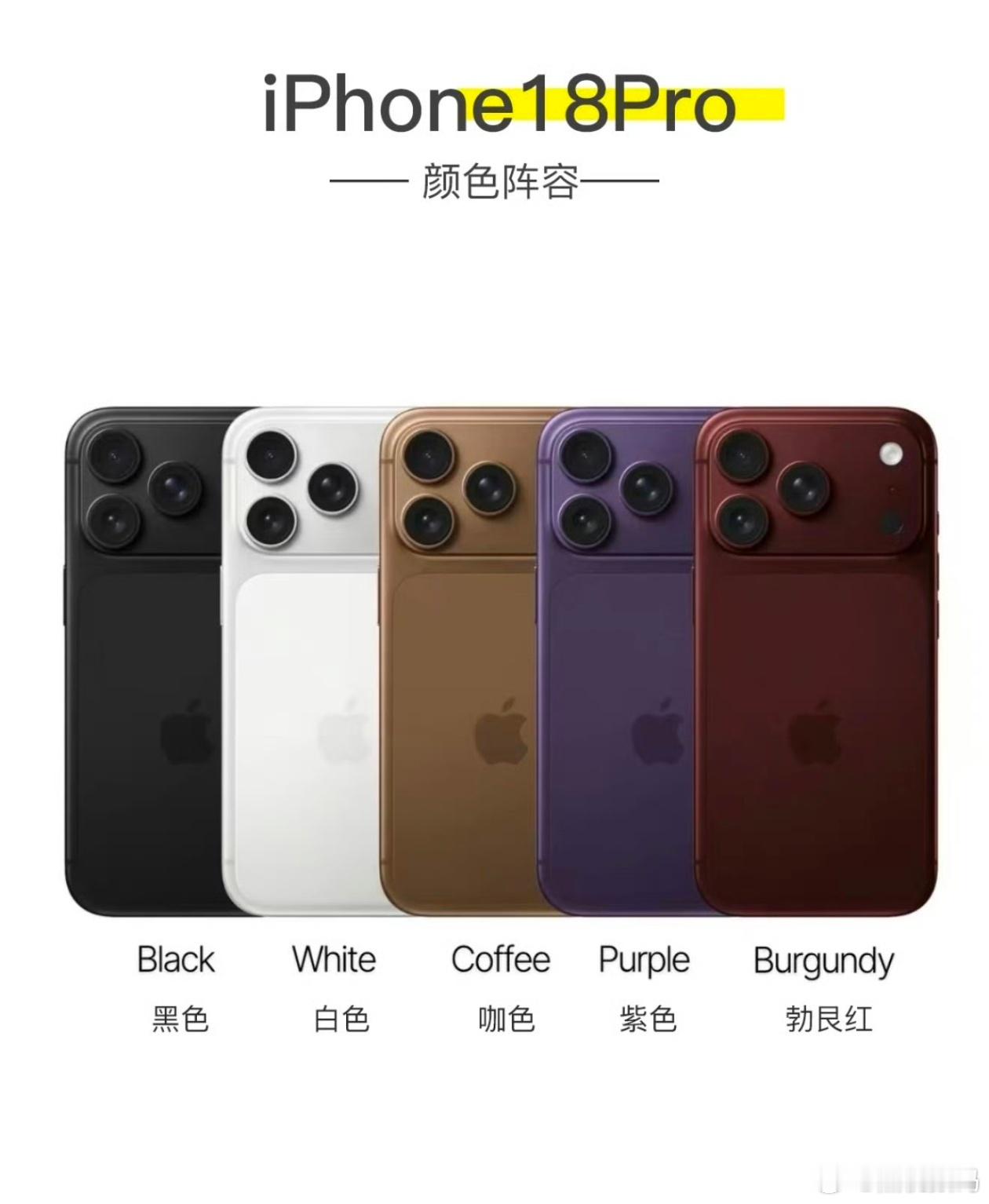 iPhone18Pro新配色目标一眼最新款外观方面：取消左挖空设计（如果真是左挖