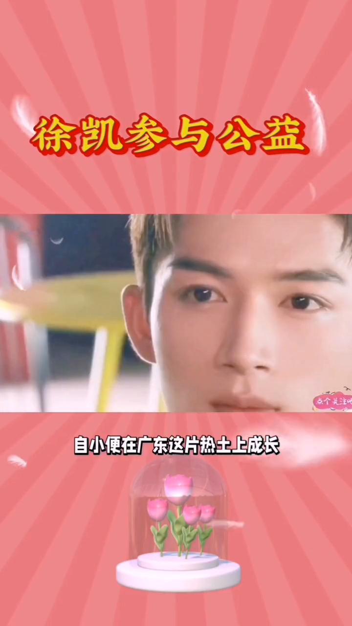 徐凯参与公益。
徐凯这位来自中国内地的杰出青年演员，自小便在广东这片热土上成长，