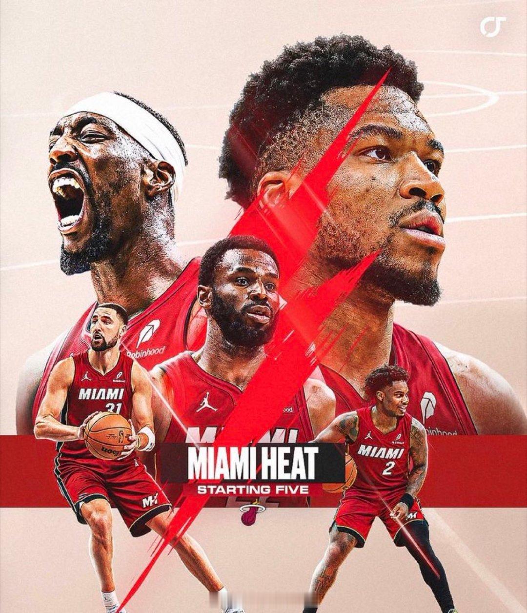 热火首发五人拥有:🏆6个总冠军🏆💥11次入选NBA最佳阵容🛡️12次入选