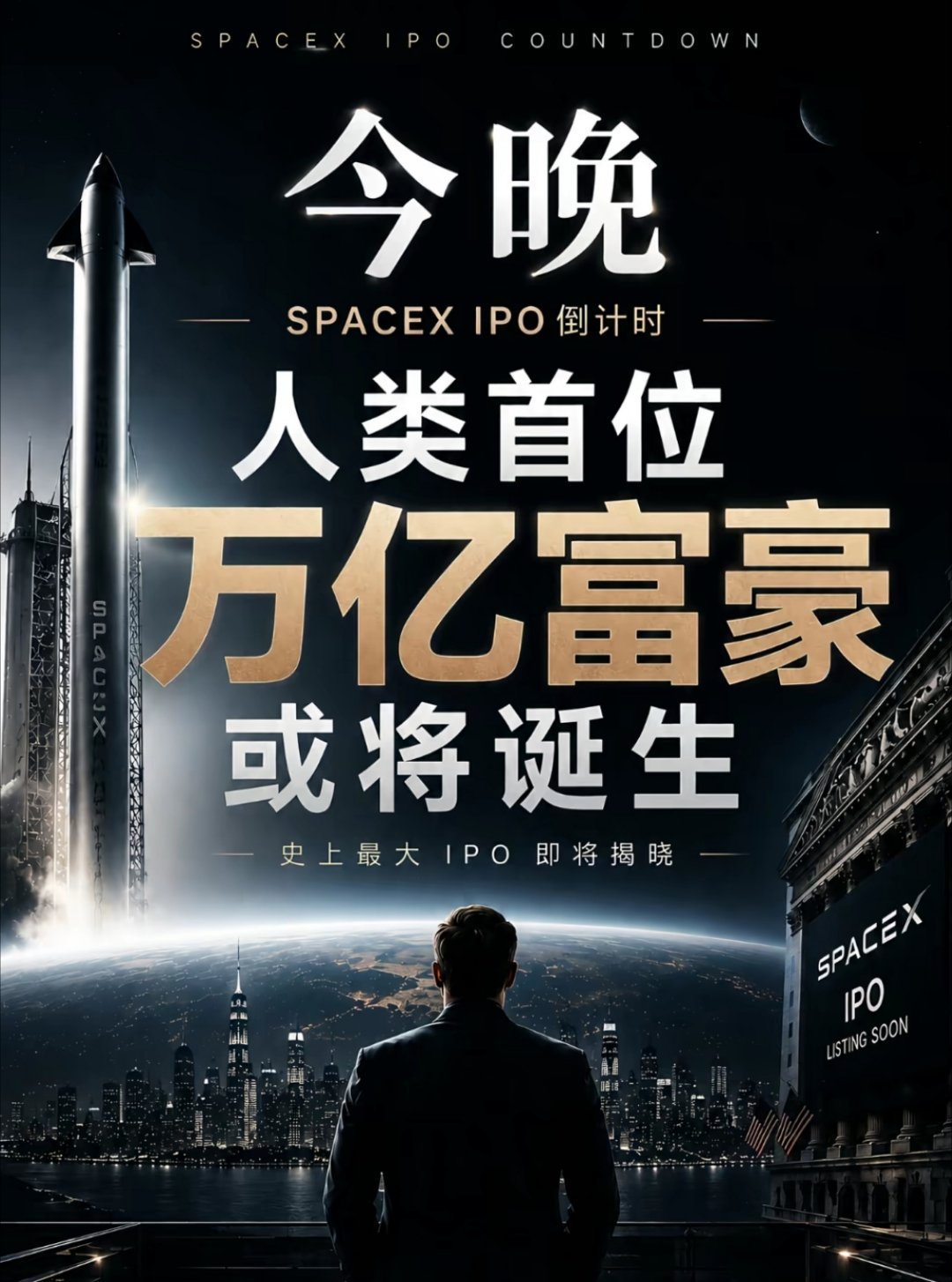 SpaceX登陆纳斯达克今天马斯克是不是要成为人类历史上第一个拥有万亿美元的人了