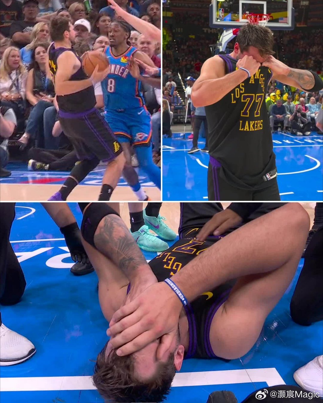 东契奇本赛季累计出战64场比赛，距离65场比赛的评奖条件还差1场，湖人本赛季未来