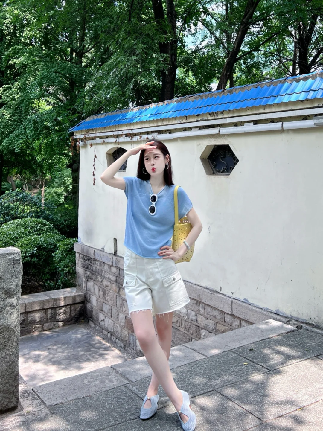 胶片🎞️简简单单出个门 干净清爽的蓝色🐳～