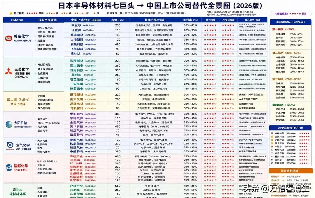 全力提振替日供应链→帮助小倭瓜去工业化，去牠该去的地方！
加速中国国产替代全景
