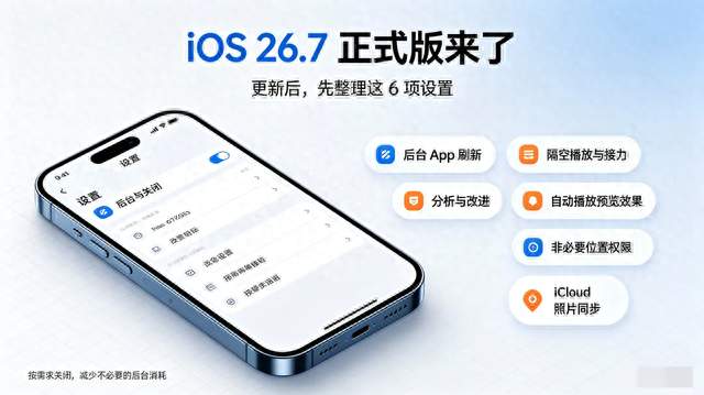 iOS26.7正式版推送！iPhone关掉这6个冗余设置 流畅度直接提升20%