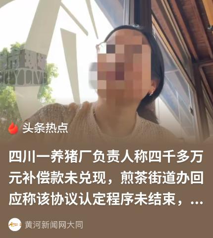 四川成都，一男子办的养猪场被铁路划入征地范围，街道办承诺给他4200万补偿，表示