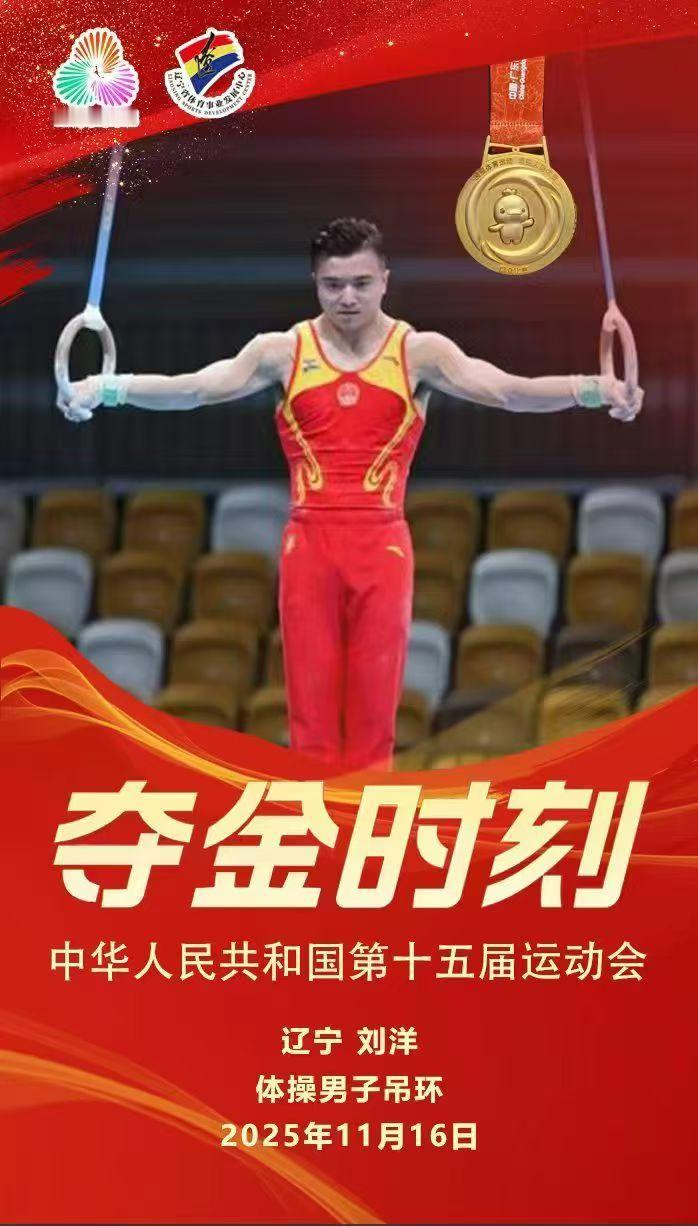 刘洋夺得十五运体操男子吊环金牌
