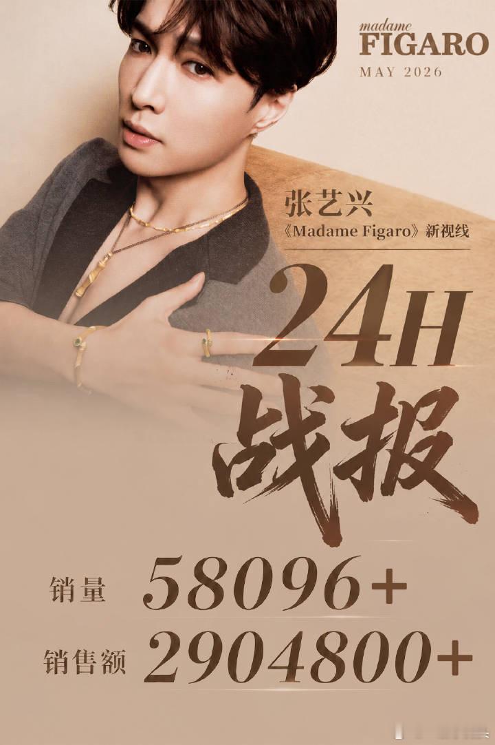 张艺兴费加罗预售24小时内破超58000册 张艺兴费加罗杂志《Madame Fi