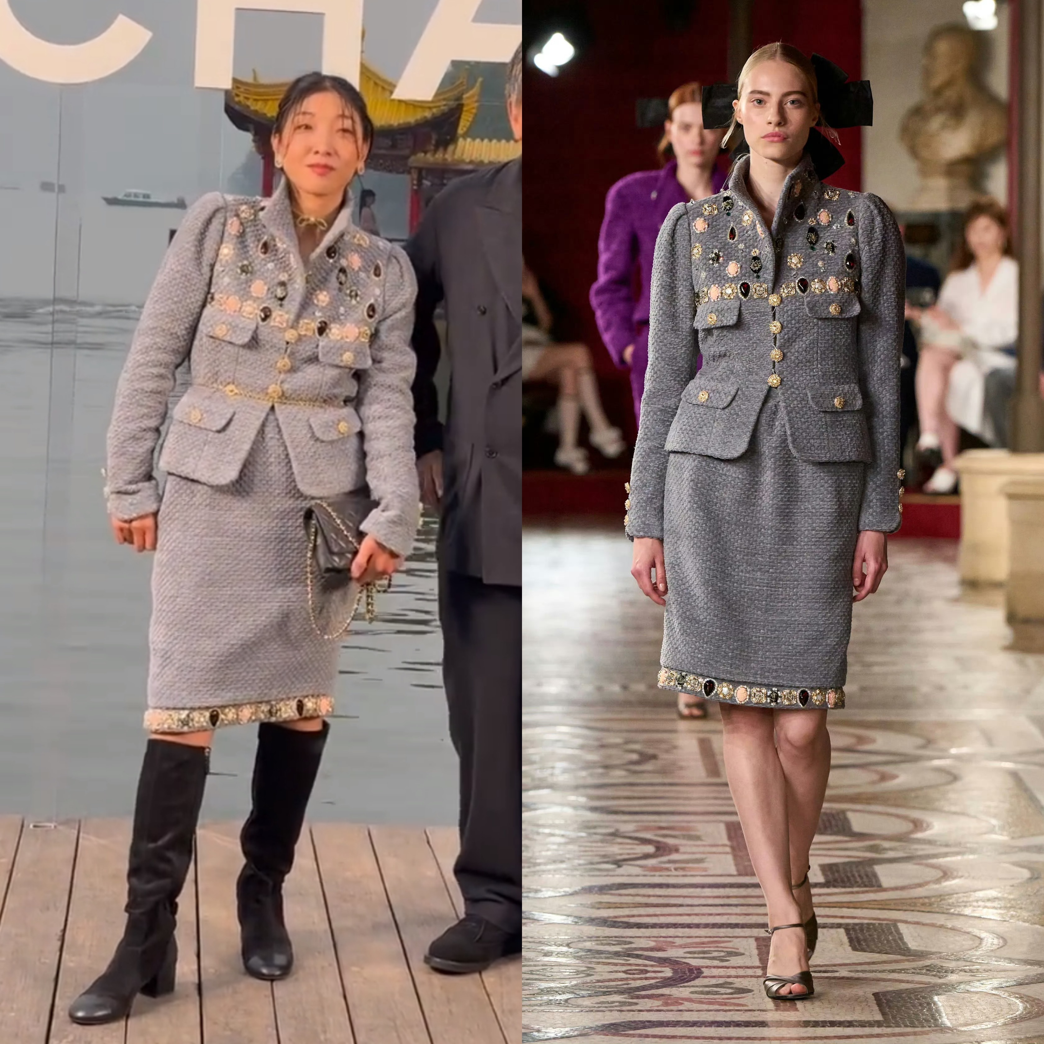 海外艺人在Chanel看秀穿什么：安藤樱-2024秋冬高定Becky-2025春