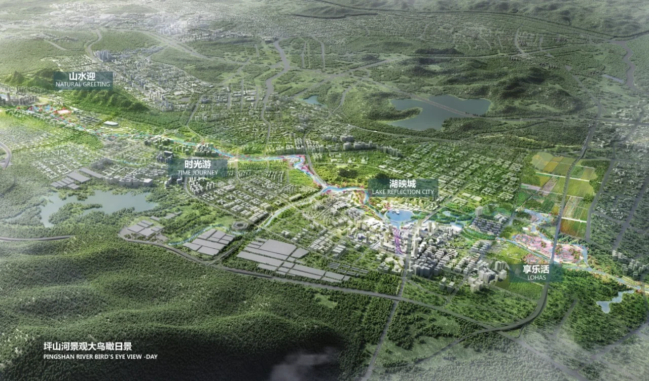 深圳市坪山河滨水公共空间景观概念设计图