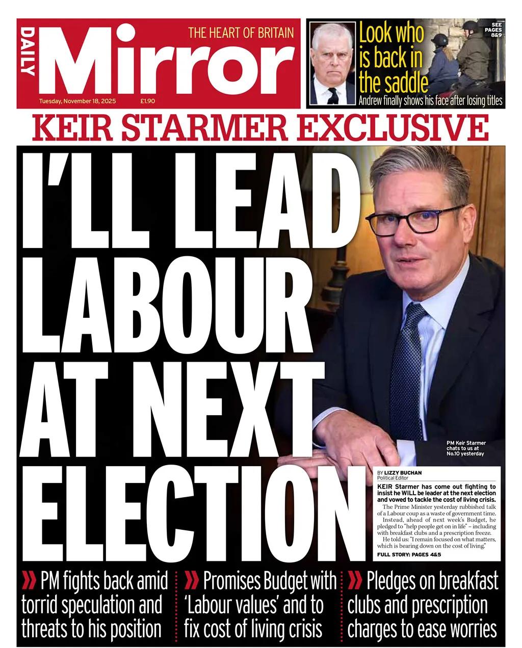 最近有不少英国工党资深人士要挑战现任英国工党领导人首相基尔·斯塔默地位，因此他告