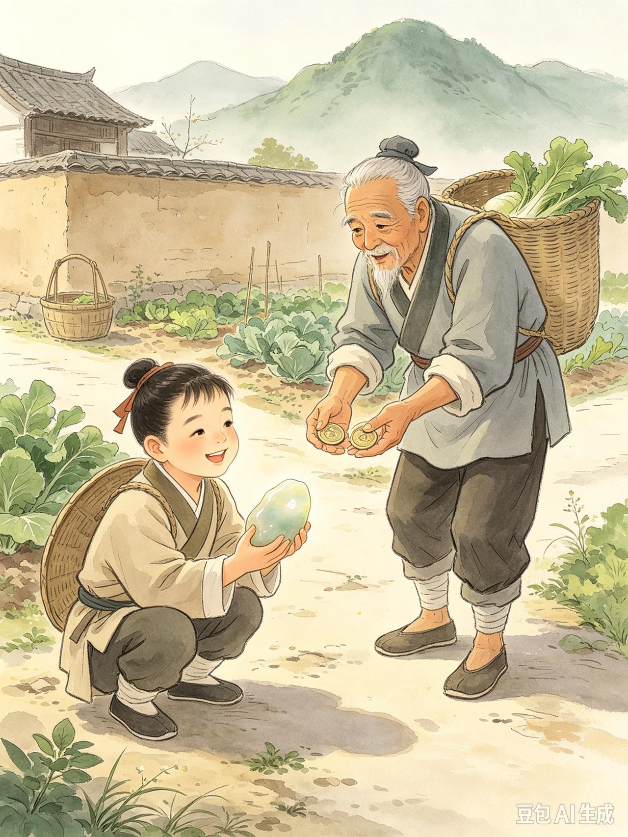 从前，天地间生出一块很漂亮的石头，被一个孩童捡到了。孩童喜欢它，仅仅因为它是一块