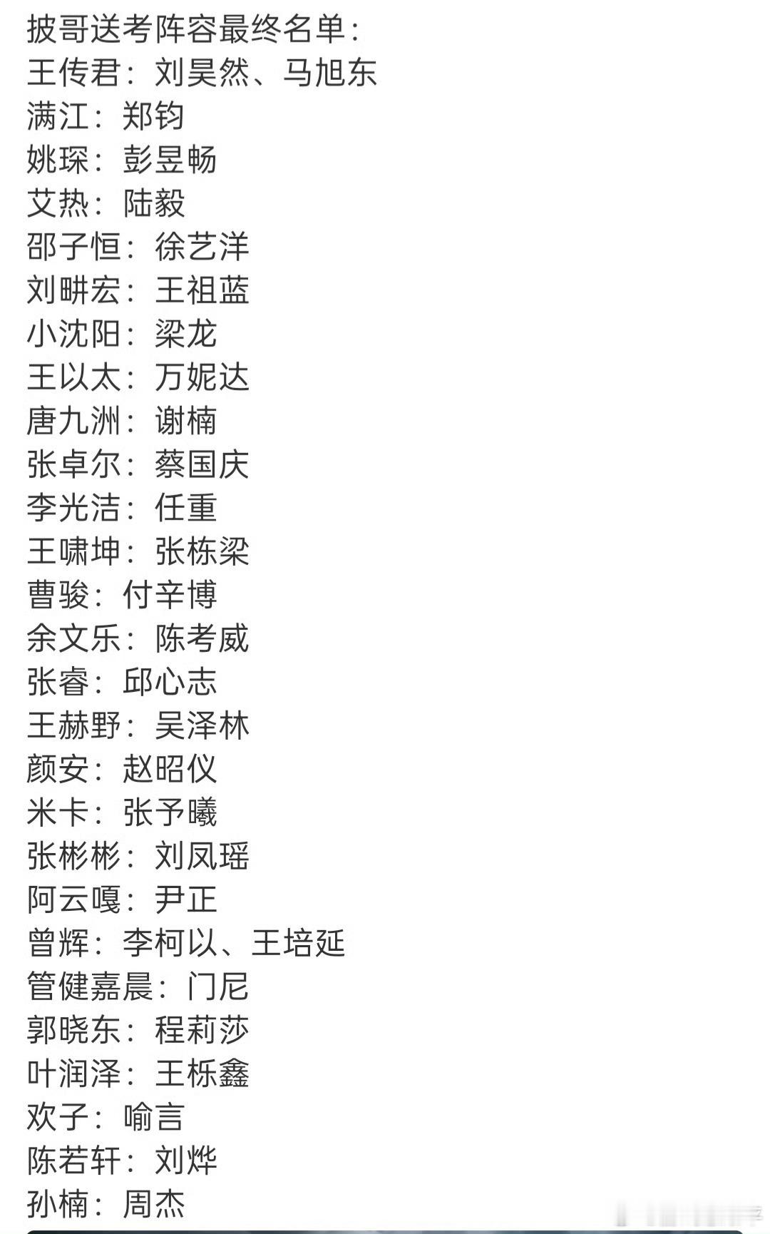 披荆斩棘送考人阵容韩雨彤官宣送考曾辉才一天就被换成了李柯以王培延，落日雨辉CP粉