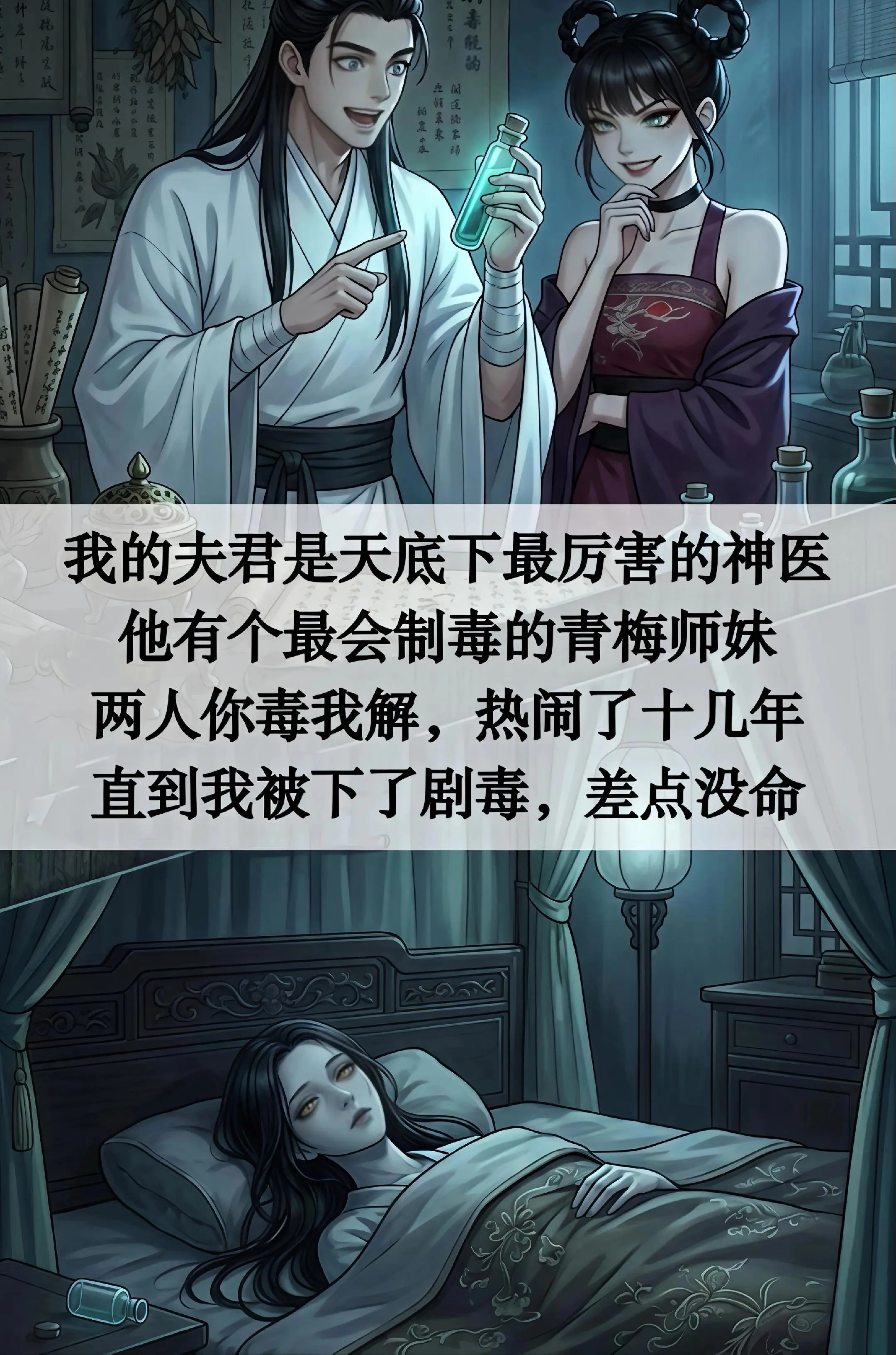 【丈夫医神】我的夫君是神医，他有个青梅竹马的师妹，很会制毒，他们两人一...