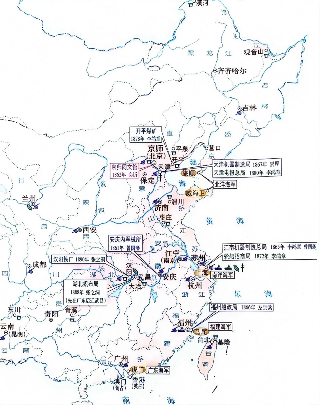 洋务运动时创办的主要企业，看看都有哪些