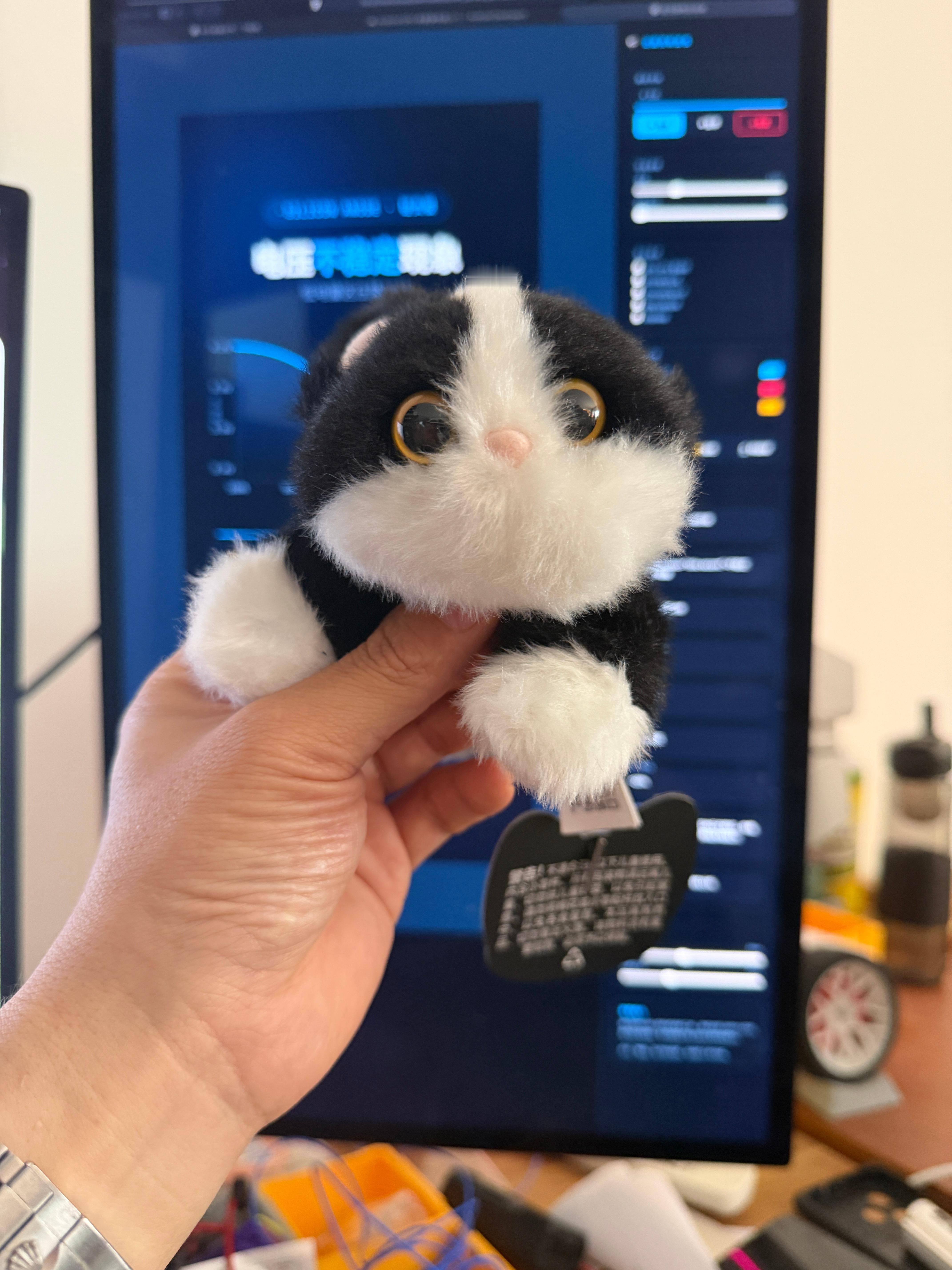 哈哈！我把新SU7上的萌宠拿下来陪我加班了、萌萌的很可爱