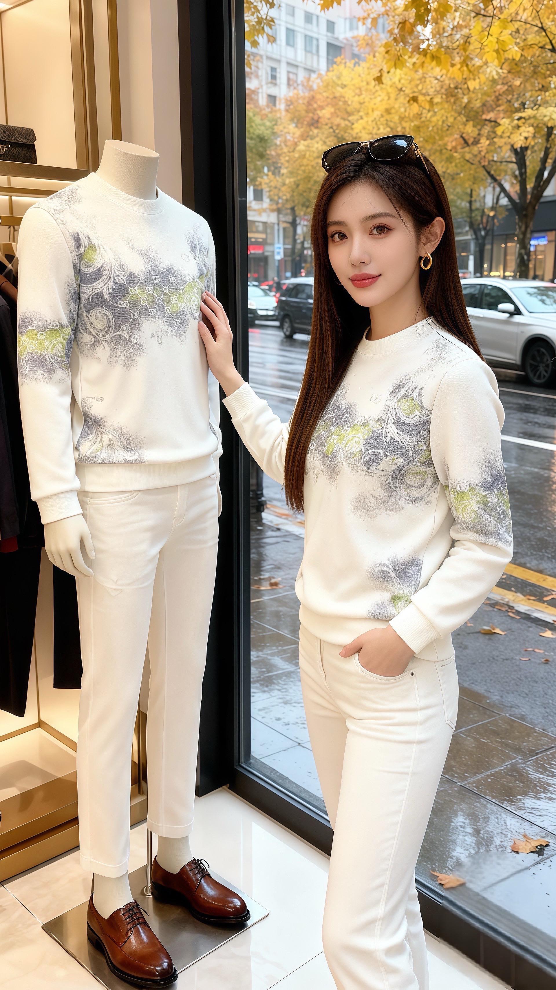 雨雾裹着秋黄漫过橱窗时，皓明在成衣区撞见许妍——她指尖轻碰模特身上的白...