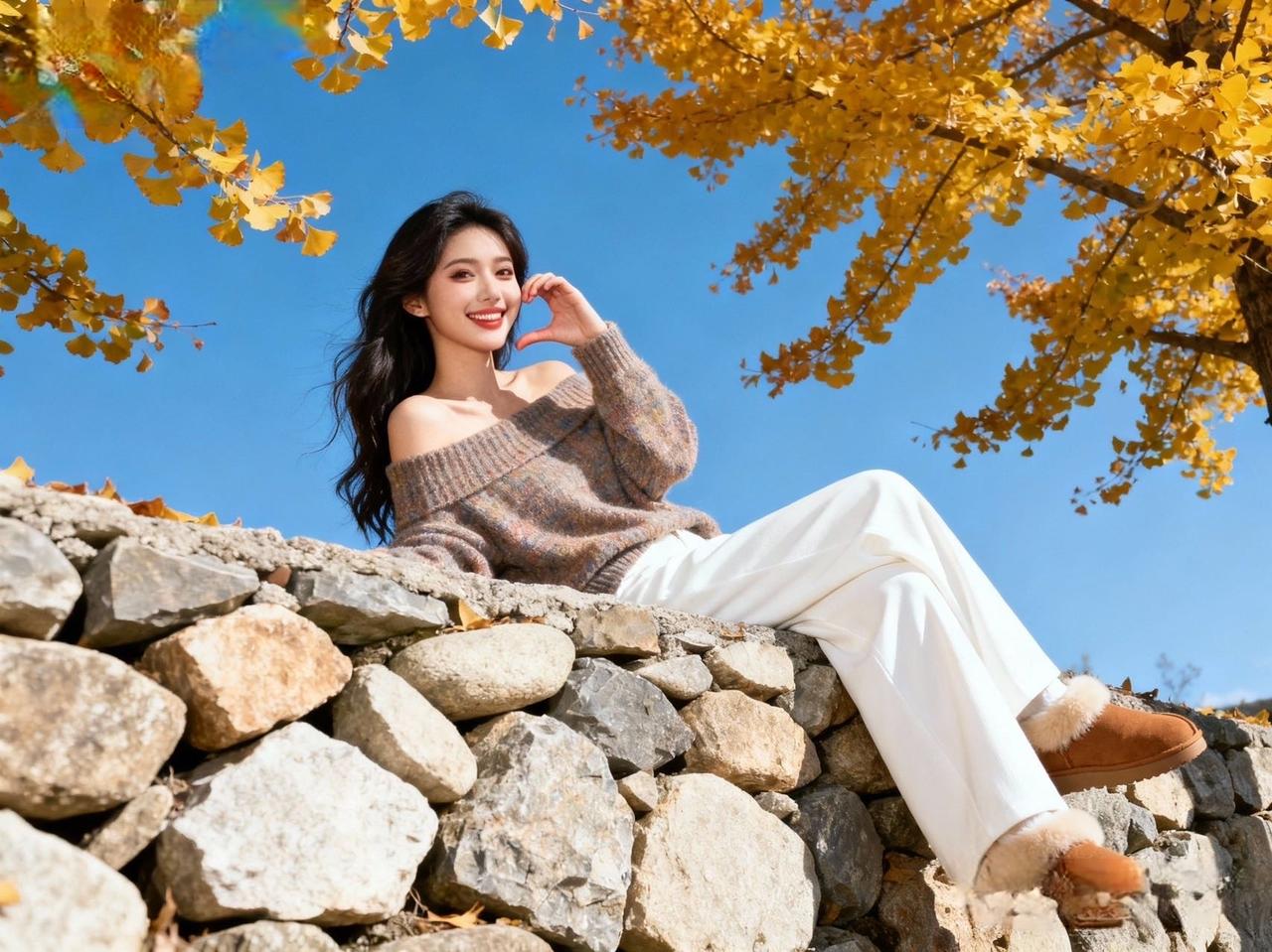 秋天的正确打开方式：毛衣+白裤=秋日氛围感作弊器

谁懂啊！今天这套ootd直接