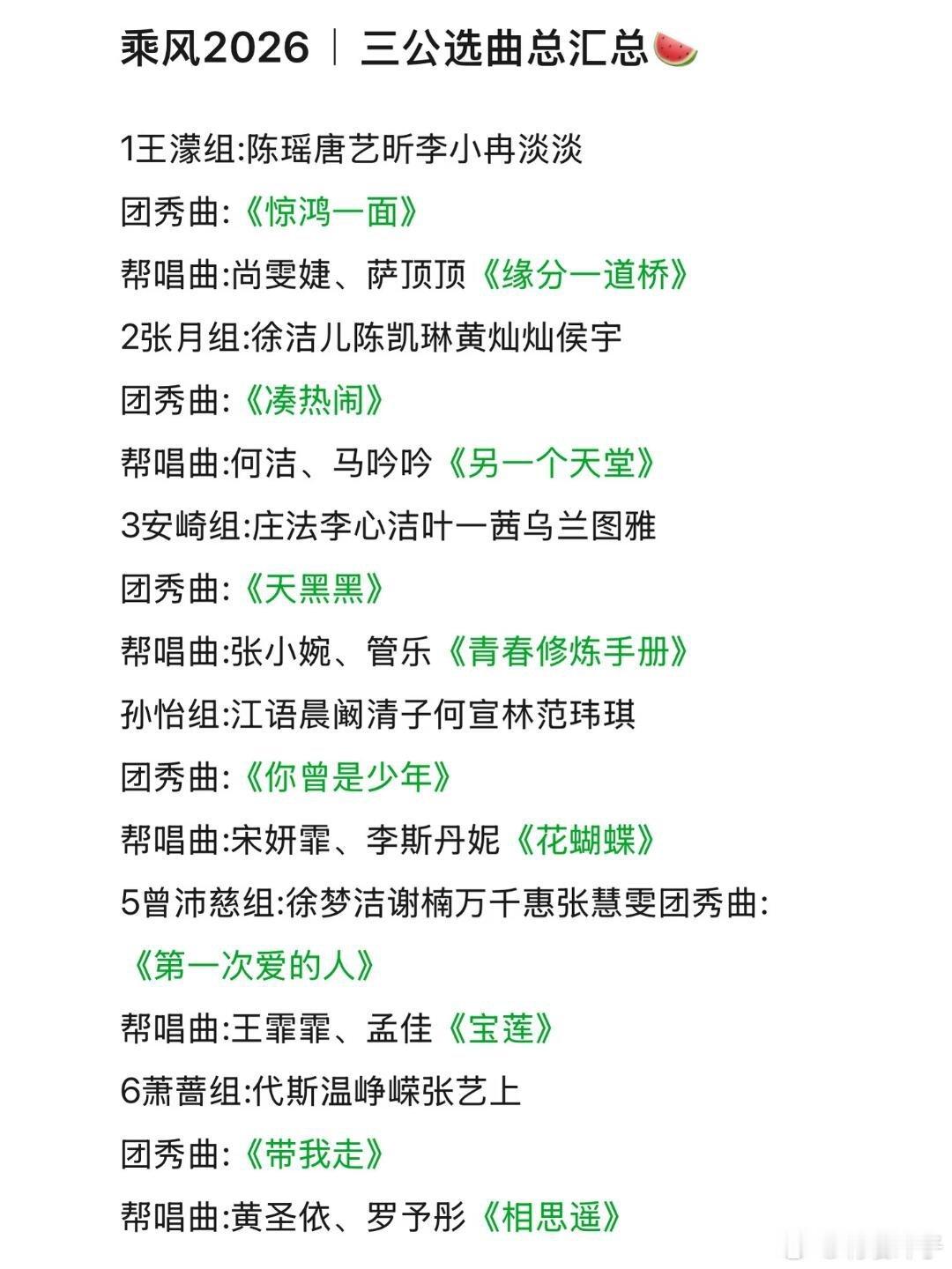 网传浪姐三公组队+选曲往年帮唱好像没有这么早吧？便利贴组又聚在一起了，尚雯婕+萨