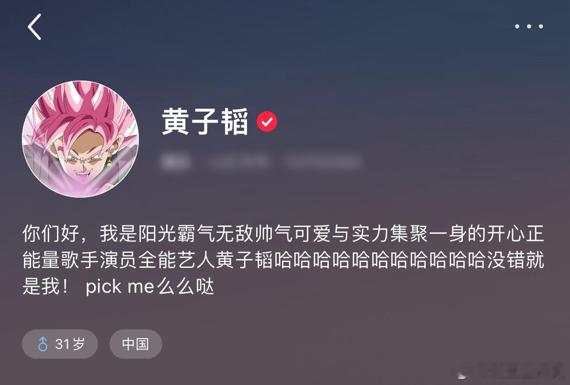 #黄子韬pickme么么哒#黄子韬个人简介，我是阳光霸气无敌帅气可爱与实力集聚一