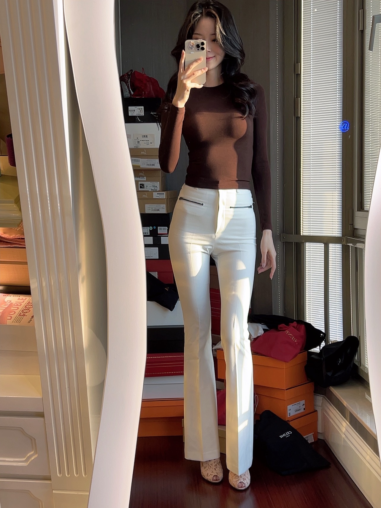 第一次尝试白色裤子 