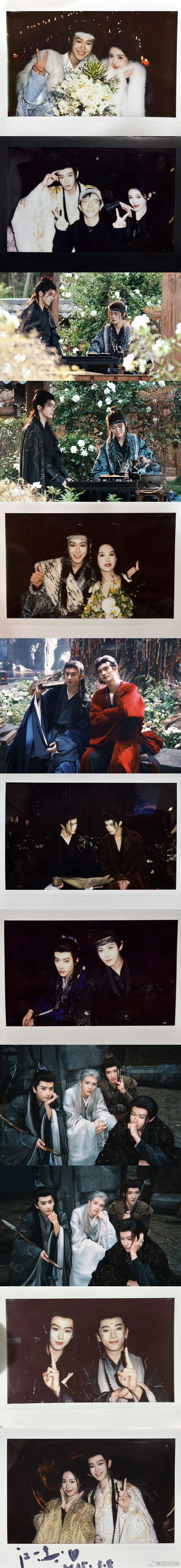 鞠婧祎田嘉瑞拍立得合照啊啊啊！就这个感觉太美好了吧！月鳞绮纪今天杀青，主演们发了