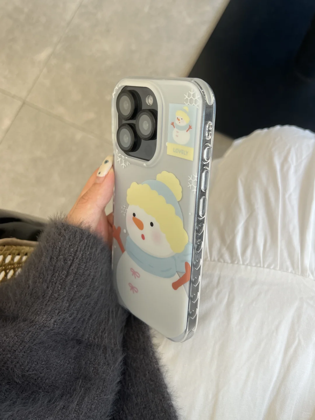 黑色手机｜小雪人壳壳⛄️边框是爱心的哦