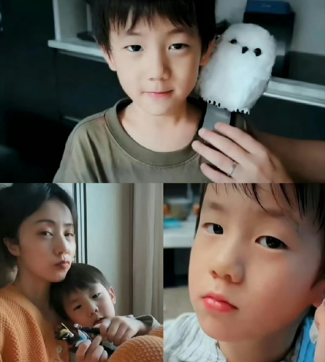 黄磊一家只有小儿子是单眼皮基因真的好神奇！黄磊全家唯独小儿子是单眼皮，小家伙眉眼
