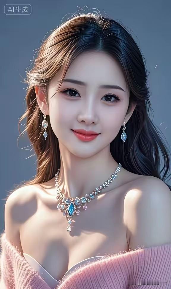 点绛唇·题玉人图
 
云鬓轻垂，晶光凝颈春衫软。笑涡微展，眸似星波转。
粉靥生香