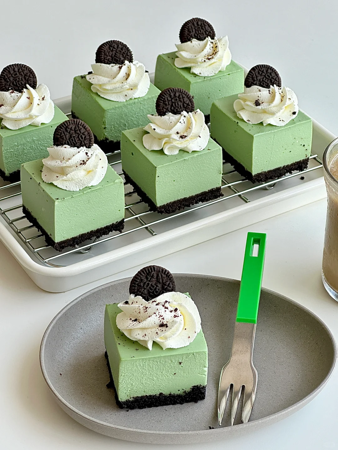 免烤箱夏日☀️小甜品｜抹茶芝士慕斯