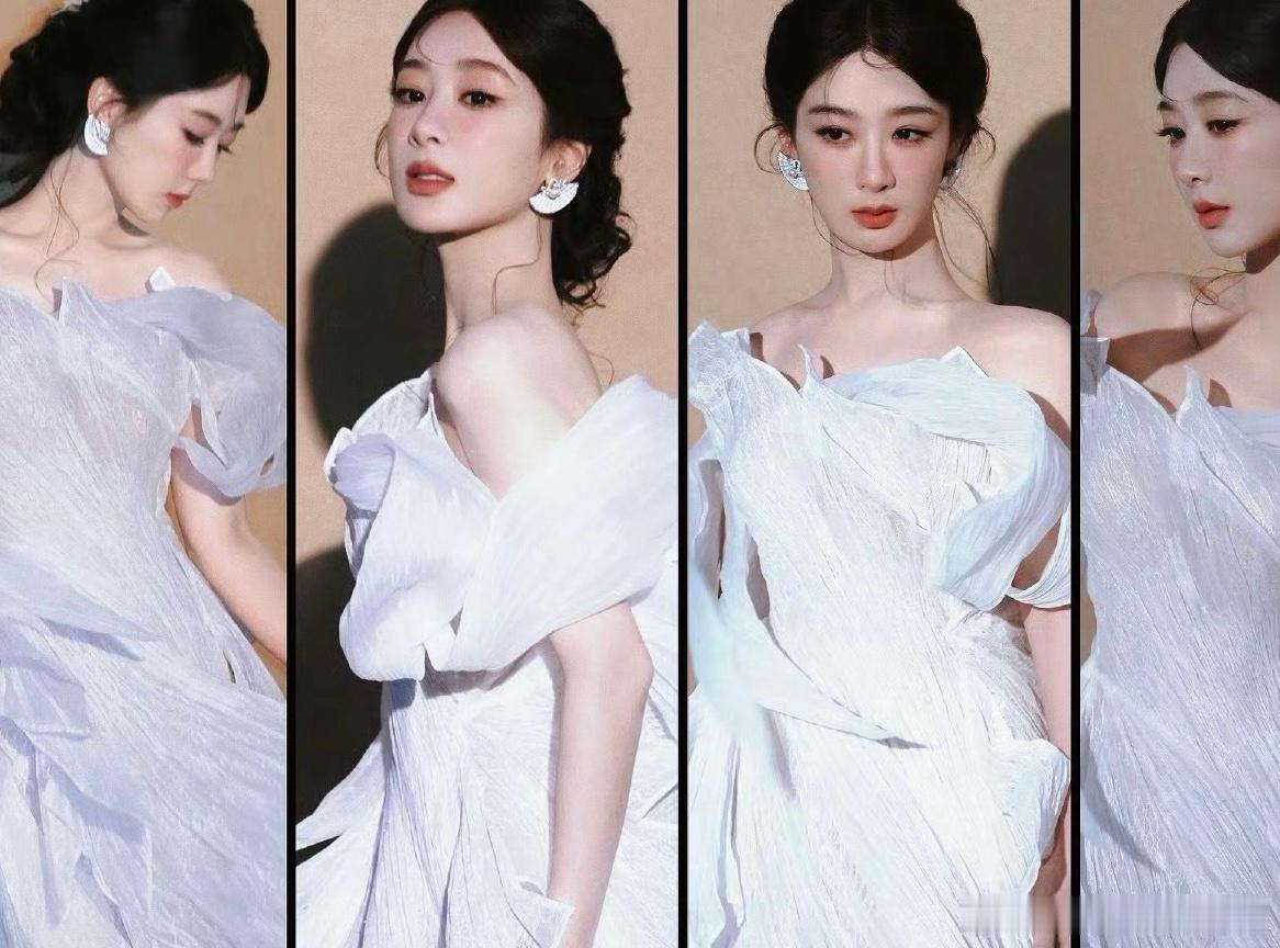 杨紫越来越美，眼妆也绝美！另外我好奇这套衣服的造型怎么做到这么立体的？真像一朵盛