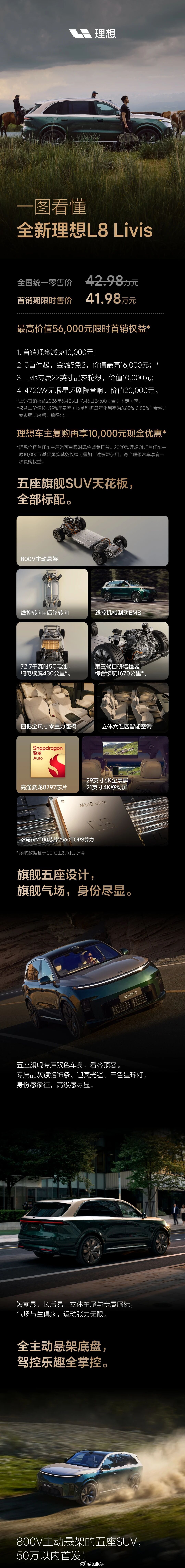 全新理想L8 Livis 41.98万元🤔 