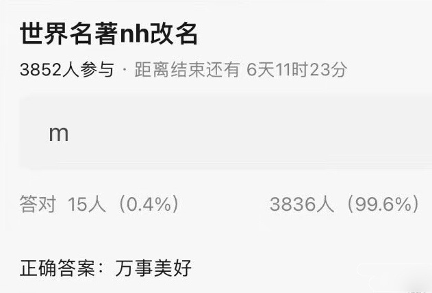 世界名著《难哄》改名为《万事美好》 ​​​网友建议桑延改桑春山，温以凡改温美好 